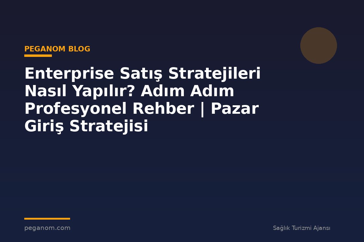 Enterprise Satış Stratejileri Nasıl Yapılır? Adım Adım Profesyonel Rehber | Pazar Giriş Stratejisi