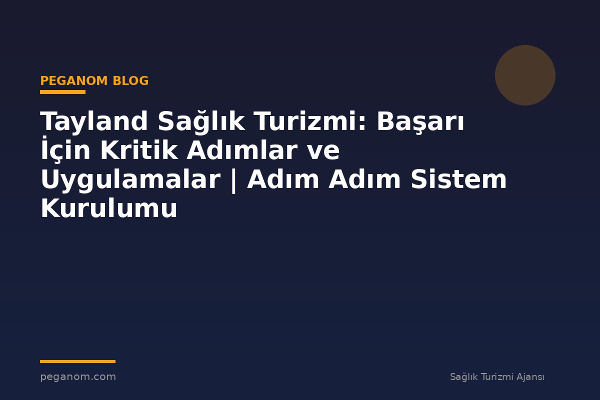 Tayland Sağlık Turizmi: Başarı İçin Kritik Adımlar ve Uygulamalar | Adım Adım Sistem Kurulumu