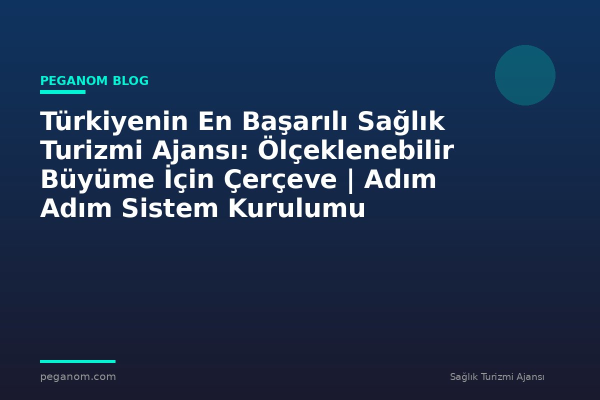 Türkiyenin En Başarılı Sağlık Turizmi Ajansı: Ölçeklenebilir Büyüme İçin Çerçeve | Adım Adım Sistem Kurulumu