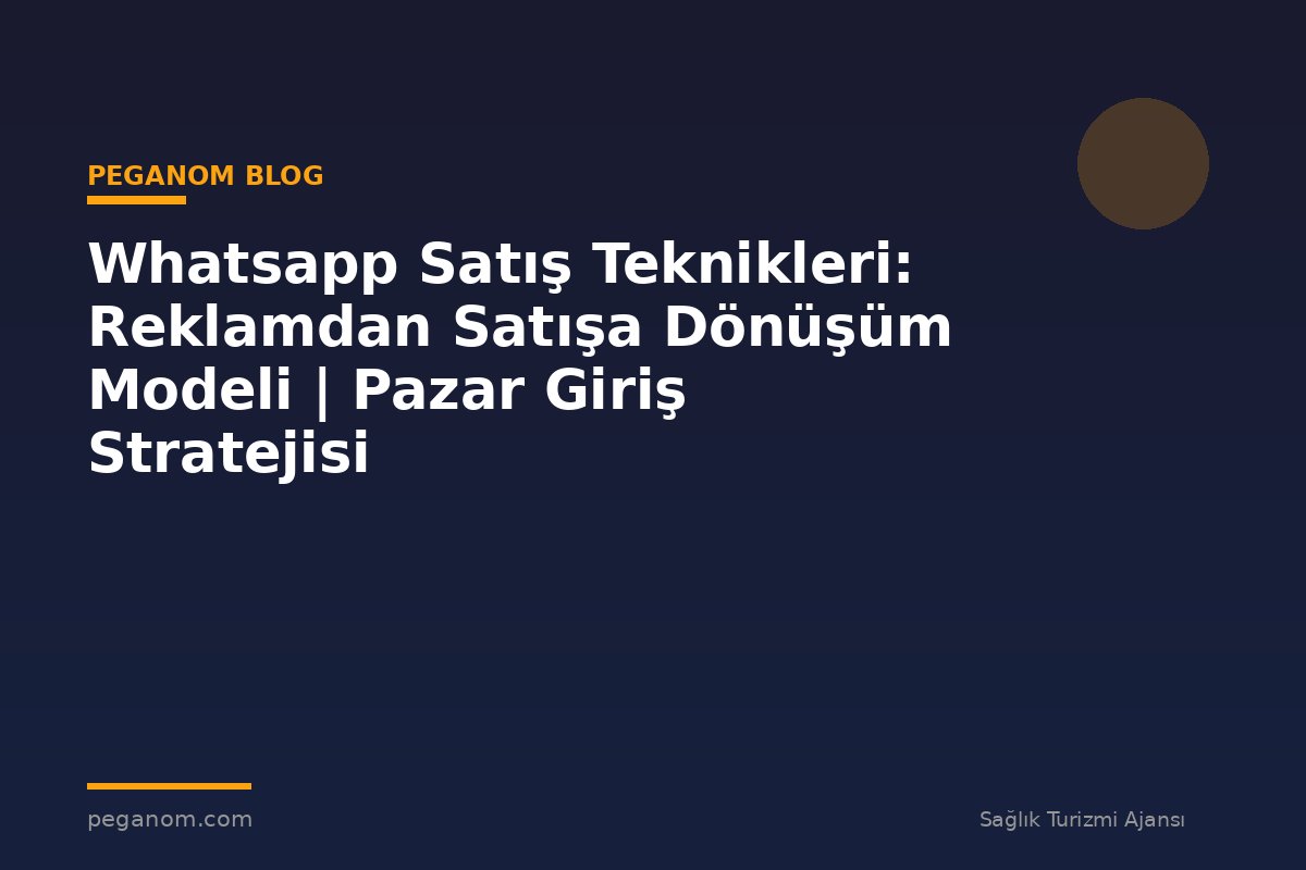 Whatsapp Satış Teknikleri: Reklamdan Satışa Dönüşüm Modeli | Pazar Giriş Stratejisi