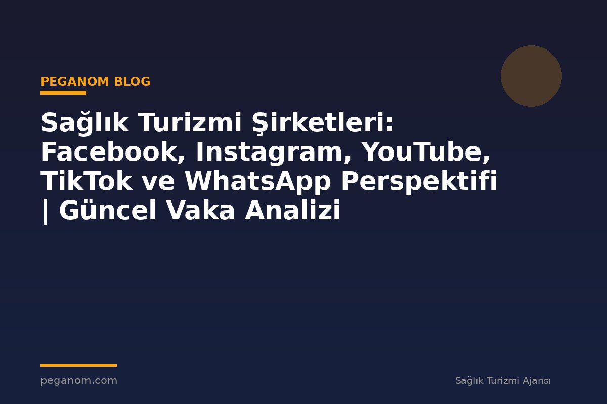 Sağlık Turizmi Şirketleri: Facebook, Instagram, YouTube, TikTok ve WhatsApp Perspektifi | Güncel Vaka Analizi