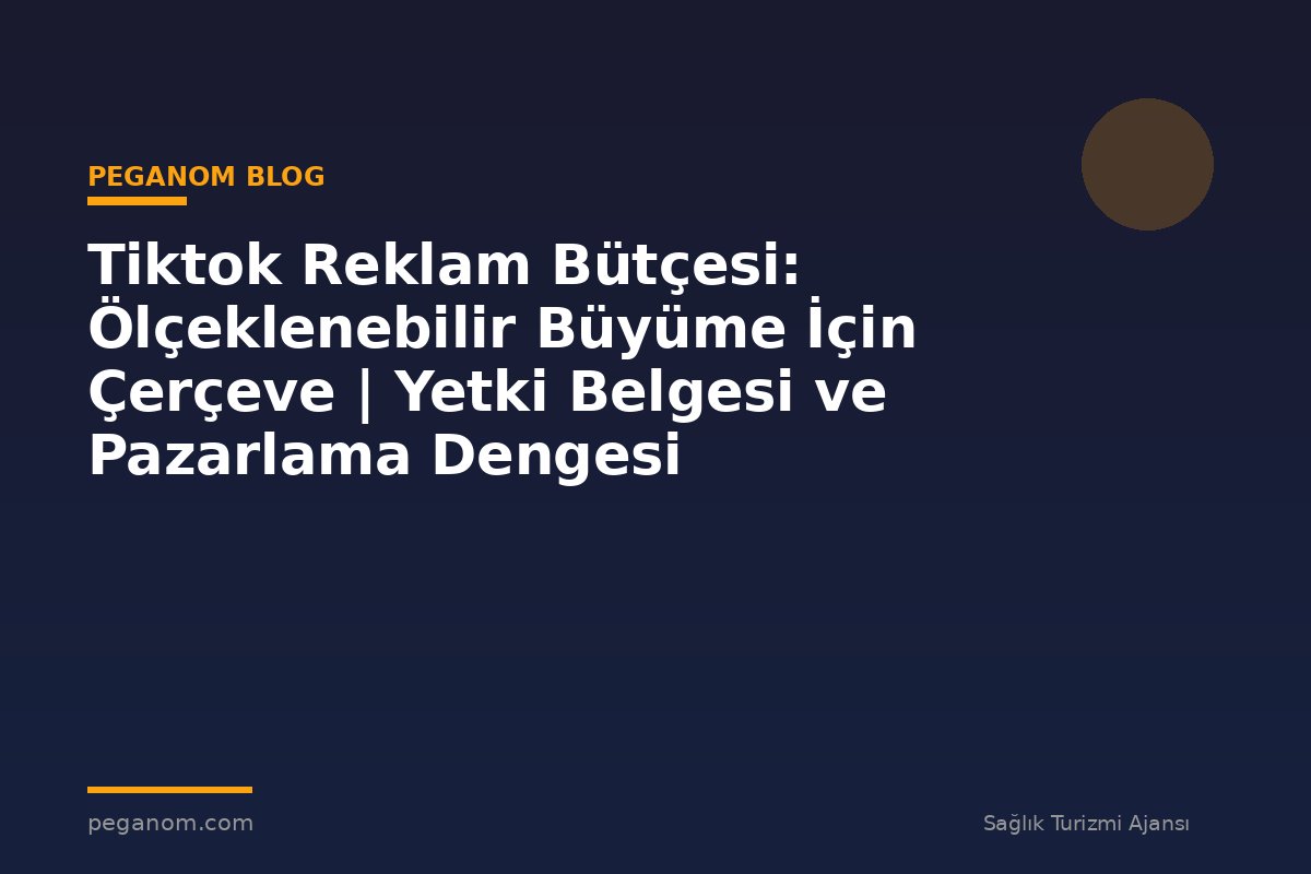 Tiktok Reklam Bütçesi: Ölçeklenebilir Büyüme İçin Çerçeve | Yetki Belgesi ve Pazarlama Dengesi