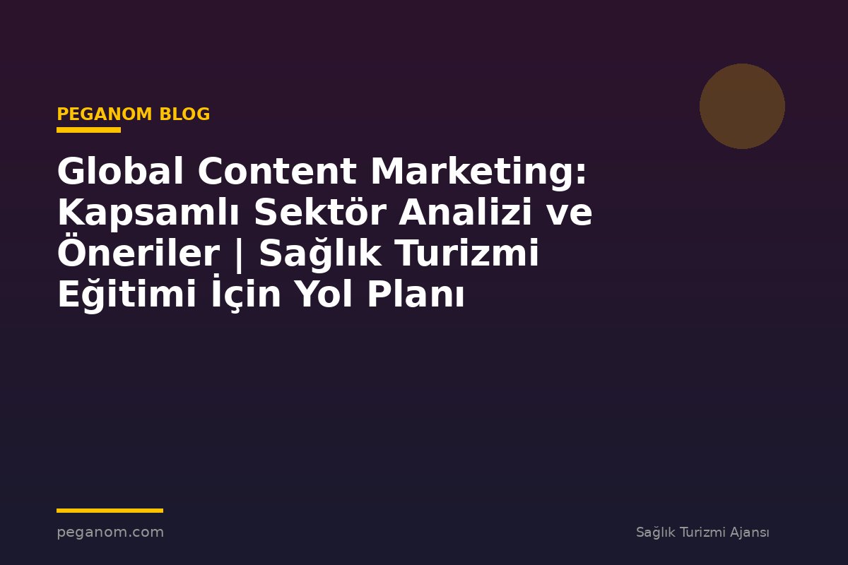 Global Content Marketing: Kapsamlı Sektör Analizi ve Öneriler | Sağlık Turizmi Eğitimi İçin Yol Planı