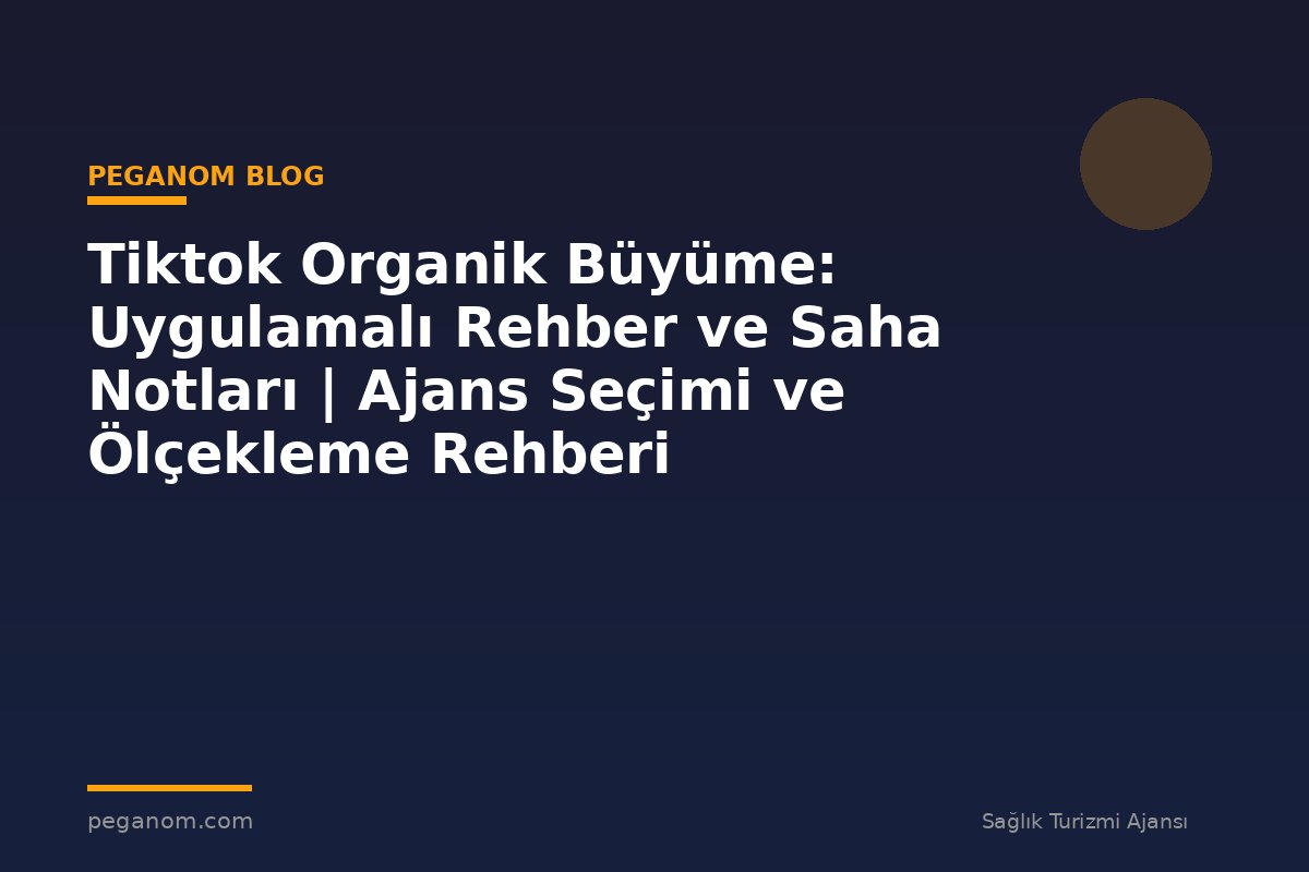 Tiktok Organik Büyüme: Uygulamalı Rehber ve Saha Notları | Ajans Seçimi ve Ölçekleme Rehberi
