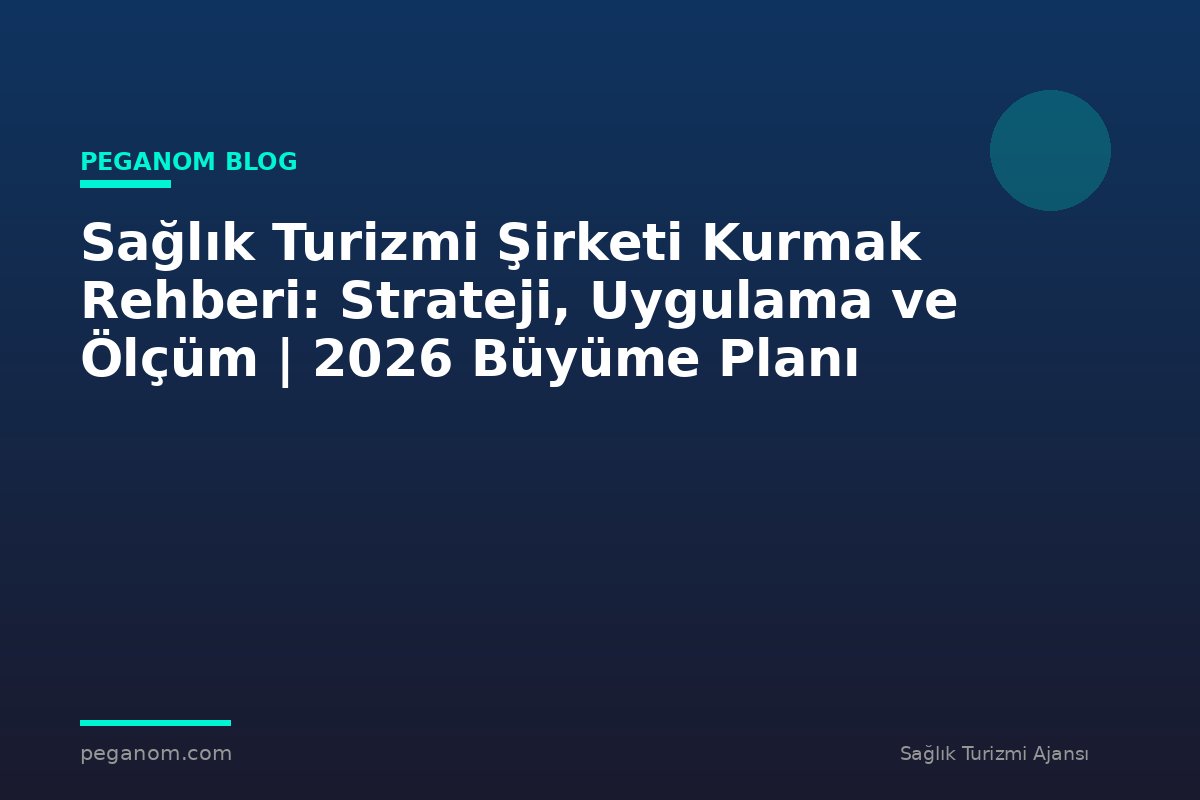 Sağlık Turizmi Şirketi Kurmak Rehberi: Strateji, Uygulama ve Ölçüm | 2026 Büyüme Planı