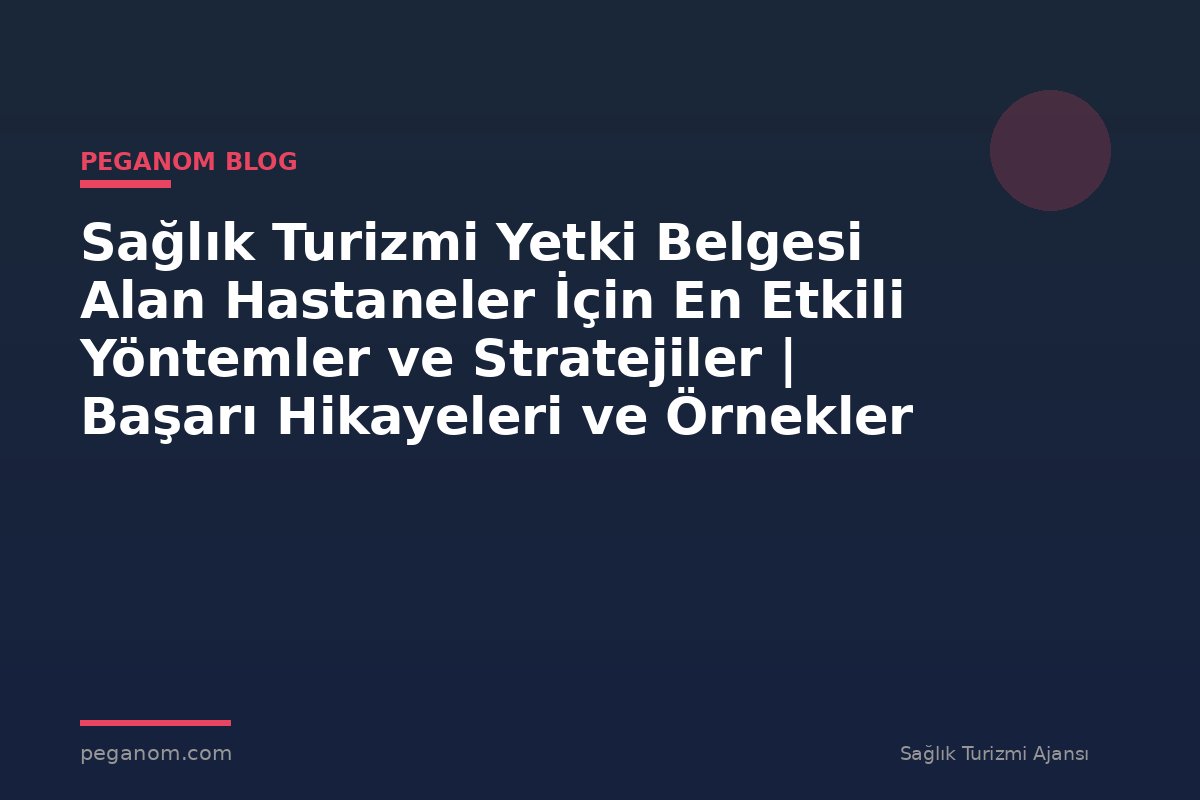 Sağlık Turizmi Yetki Belgesi Alan Hastaneler İçin En Etkili Yöntemler ve Stratejiler | Başarı Hikayeleri ve Örnekler