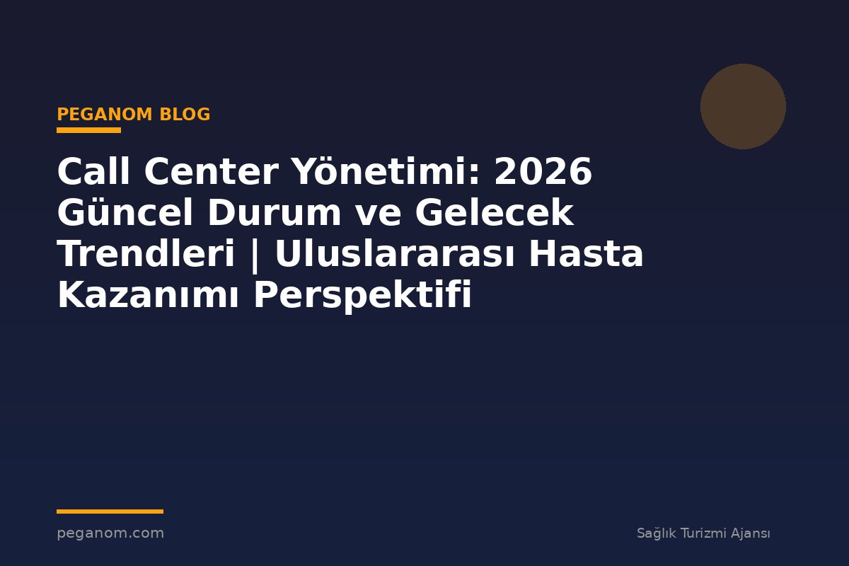 Call Center Yönetimi: 2026 Güncel Durum ve Gelecek Trendleri | Uluslararası Hasta Kazanımı Perspektifi