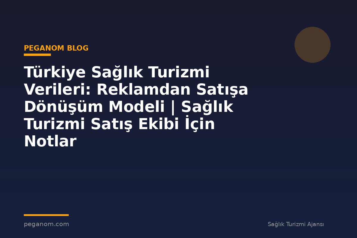 Türkiye Sağlık Turizmi Verileri: Reklamdan Satışa Dönüşüm Modeli | Sağlık Turizmi Satış Ekibi İçin Notlar