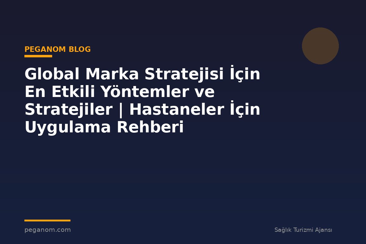 Global Marka Stratejisi İçin En Etkili Yöntemler ve Stratejiler | Hastaneler İçin Uygulama Rehberi