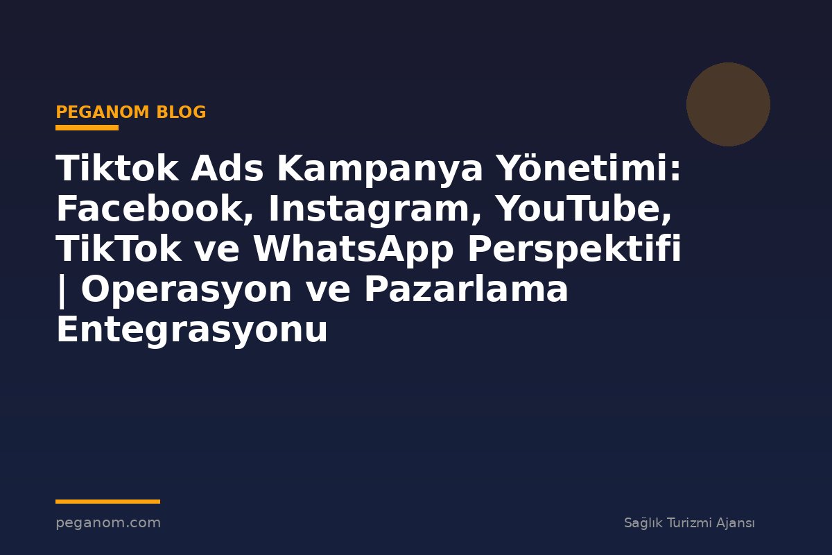 Tiktok Ads Kampanya Yönetimi: Facebook, Instagram, YouTube, TikTok ve WhatsApp Perspektifi | Operasyon ve Pazarlama Entegrasyonu
