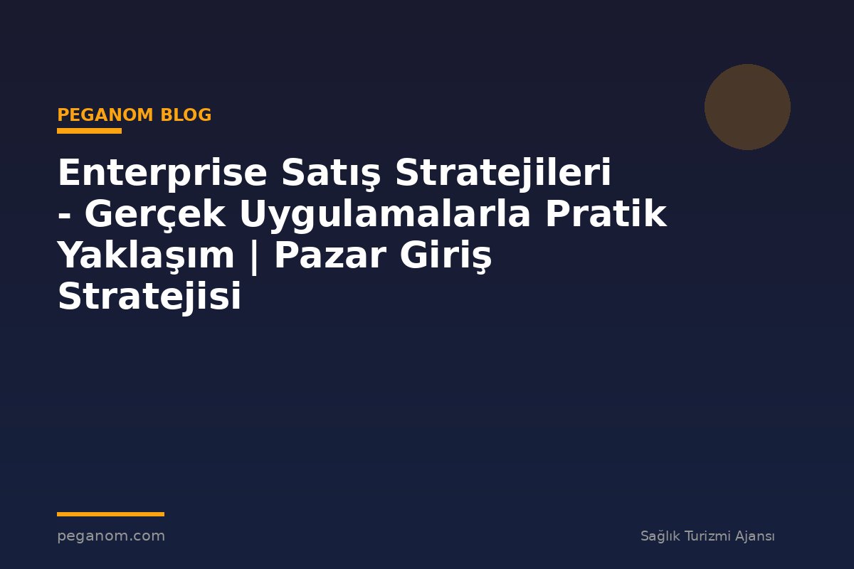 Enterprise Satış Stratejileri - Gerçek Uygulamalarla Pratik Yaklaşım | Pazar Giriş Stratejisi