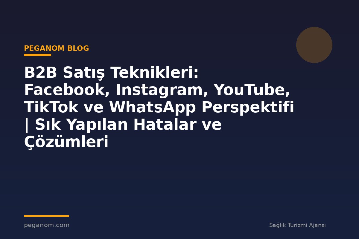 B2B Satış Teknikleri: Facebook, Instagram, YouTube, TikTok ve WhatsApp Perspektifi | Sık Yapılan Hatalar ve Çözümleri