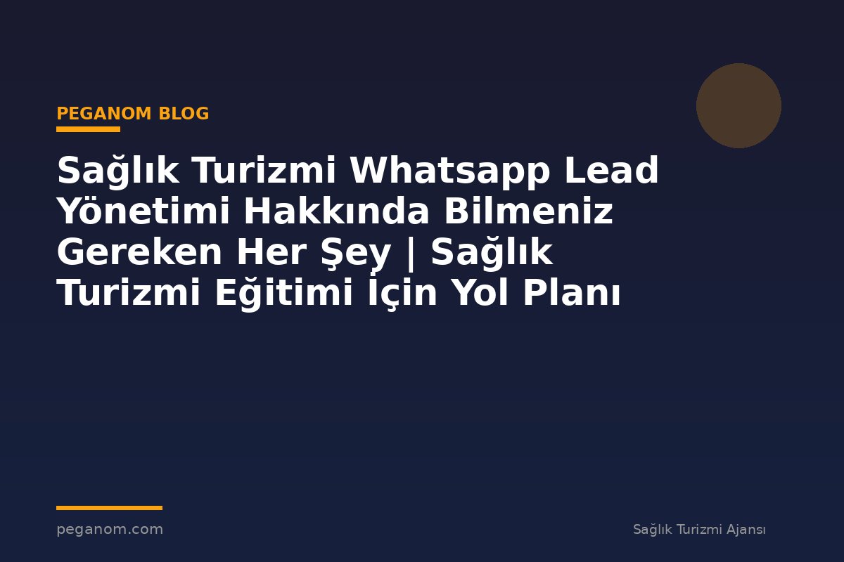 Sağlık Turizmi Whatsapp Lead Yönetimi Hakkında Bilmeniz Gereken Her Şey | Sağlık Turizmi Eğitimi İçin Yol Planı