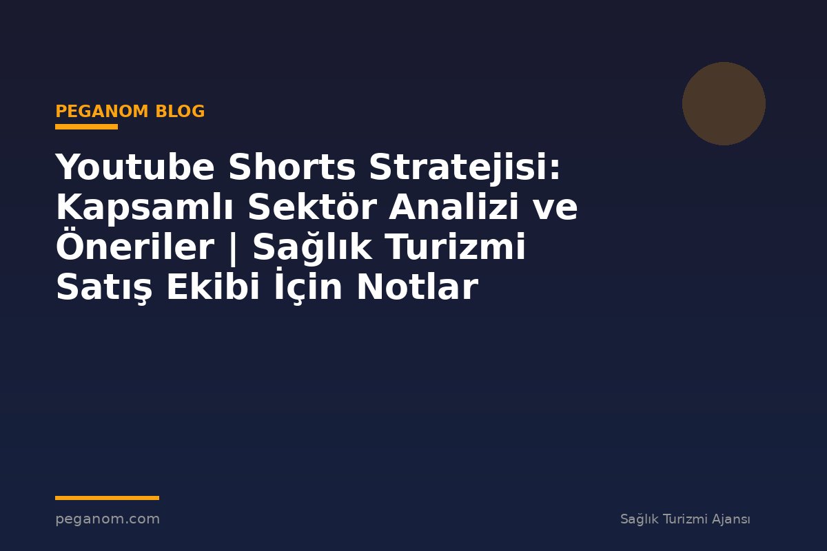 Youtube Shorts Stratejisi: Kapsamlı Sektör Analizi ve Öneriler | Sağlık Turizmi Satış Ekibi İçin Notlar