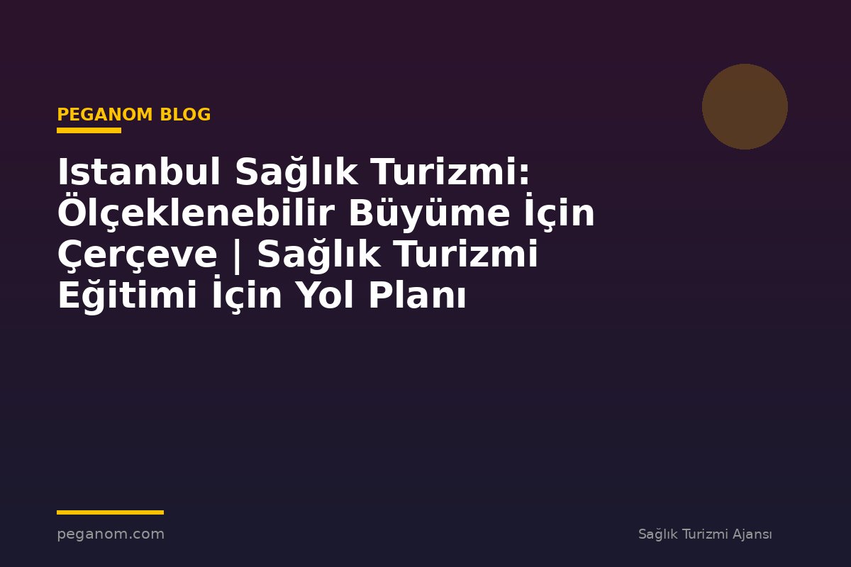 Istanbul Sağlık Turizmi: Ölçeklenebilir Büyüme İçin Çerçeve | Sağlık Turizmi Eğitimi İçin Yol Planı