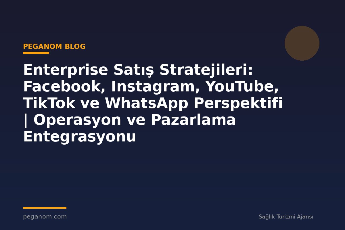 Enterprise Satış Stratejileri: Facebook, Instagram, YouTube, TikTok ve WhatsApp Perspektifi | Operasyon ve Pazarlama Entegrasyonu