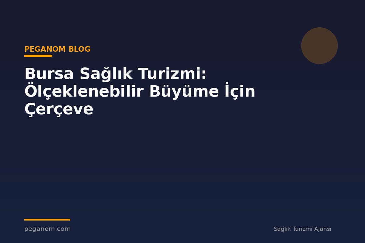 Bursa Sağlık Turizmi: Ölçeklenebilir Büyüme İçin Çerçeve