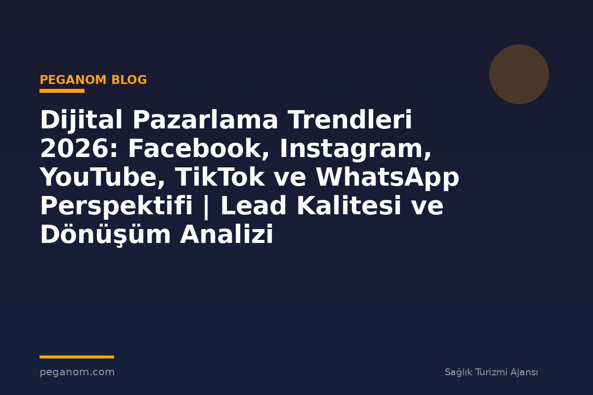Dijital Pazarlama Trendleri 2026: Facebook, Instagram, YouTube, TikTok ve WhatsApp Perspektifi | Lead Kalitesi ve Dönüşüm Analizi