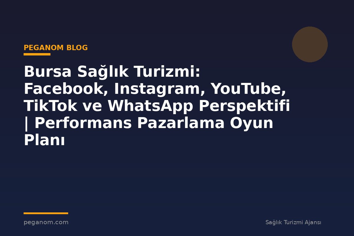 Bursa Sağlık Turizmi: Facebook, Instagram, YouTube, TikTok ve WhatsApp Perspektifi | Performans Pazarlama Oyun Planı
