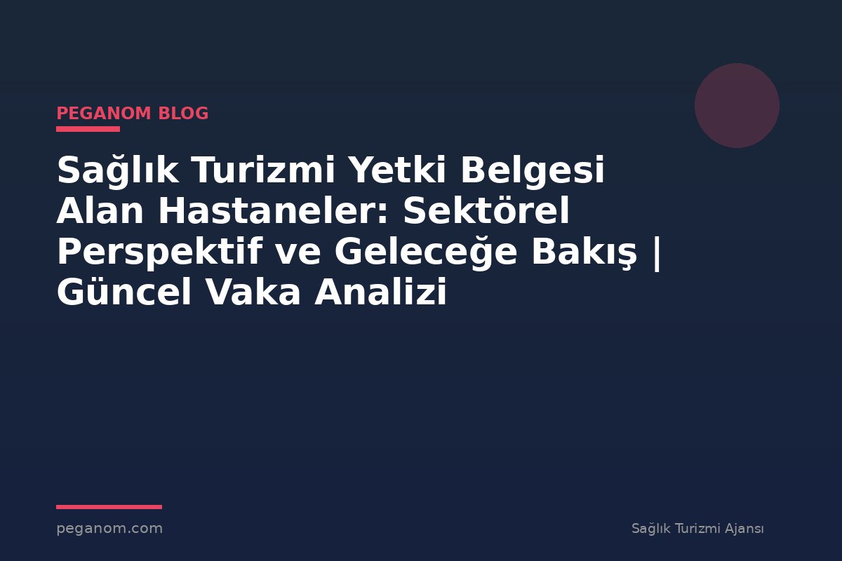Sağlık Turizmi Yetki Belgesi Alan Hastaneler: Sektörel Perspektif ve Geleceğe Bakış | Güncel Vaka Analizi
