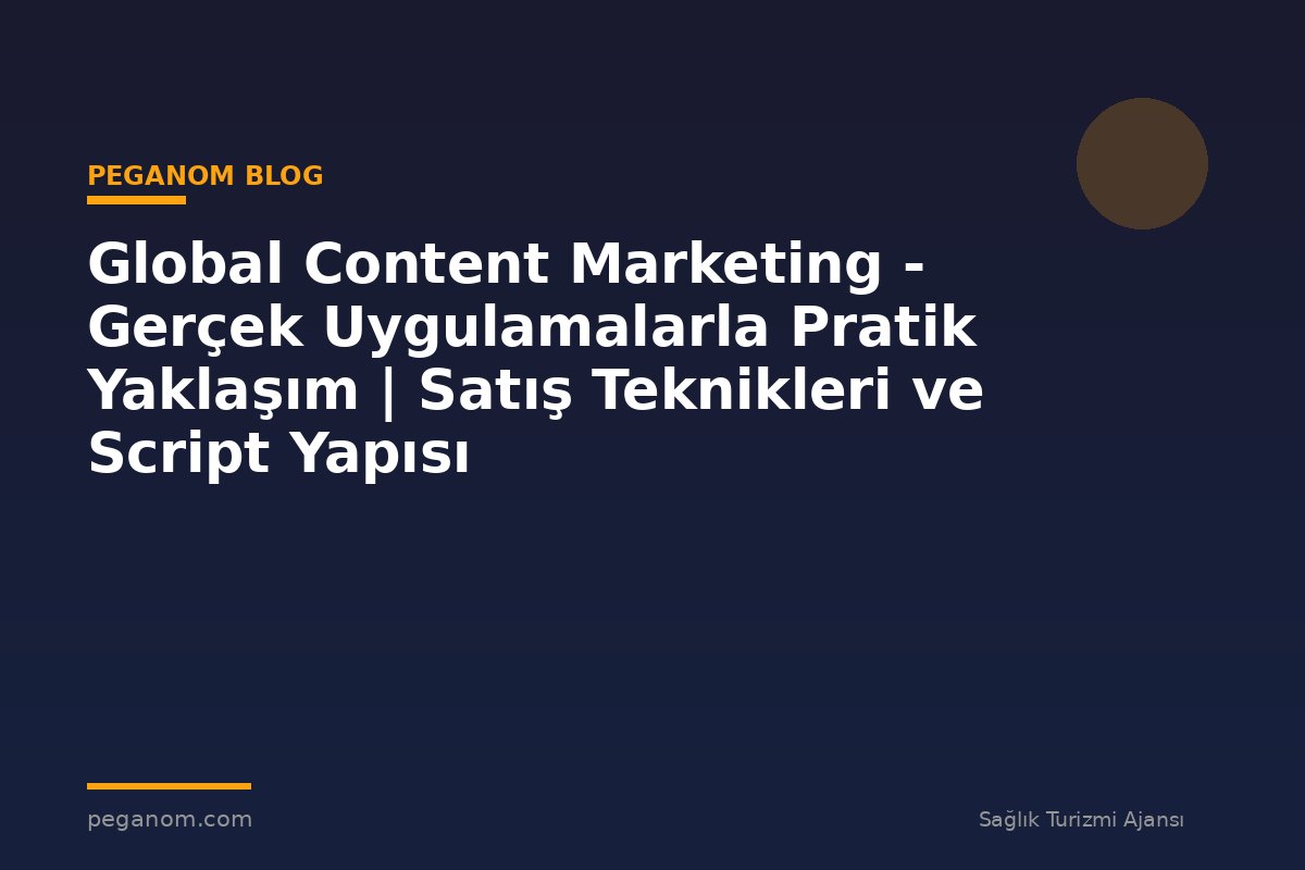 Global Content Marketing - Gerçek Uygulamalarla Pratik Yaklaşım | Satış Teknikleri ve Script Yapısı