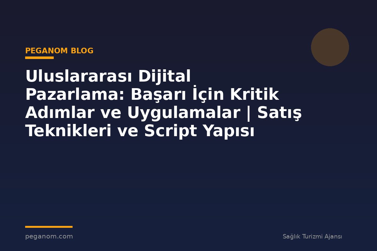 Uluslararası Dijital Pazarlama: Başarı İçin Kritik Adımlar ve Uygulamalar | Satış Teknikleri ve Script Yapısı