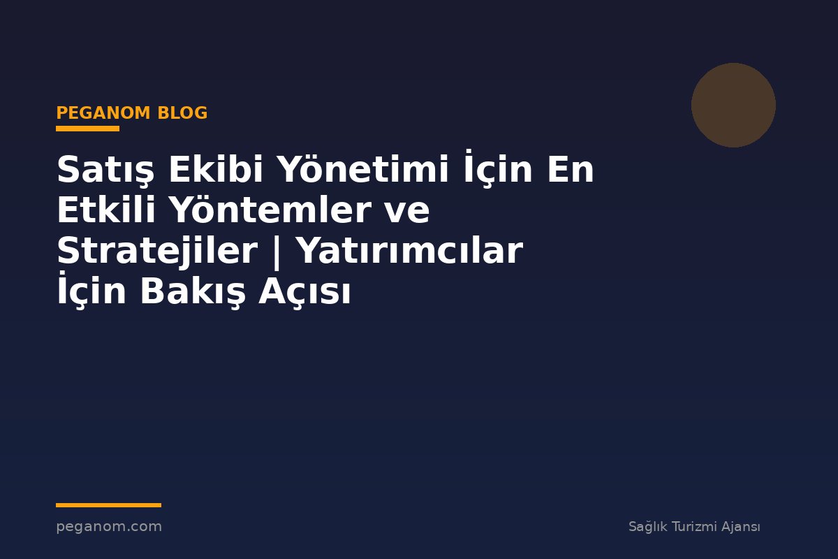 Satış Ekibi Yönetimi İçin En Etkili Yöntemler ve Stratejiler | Yatırımcılar İçin Bakış Açısı