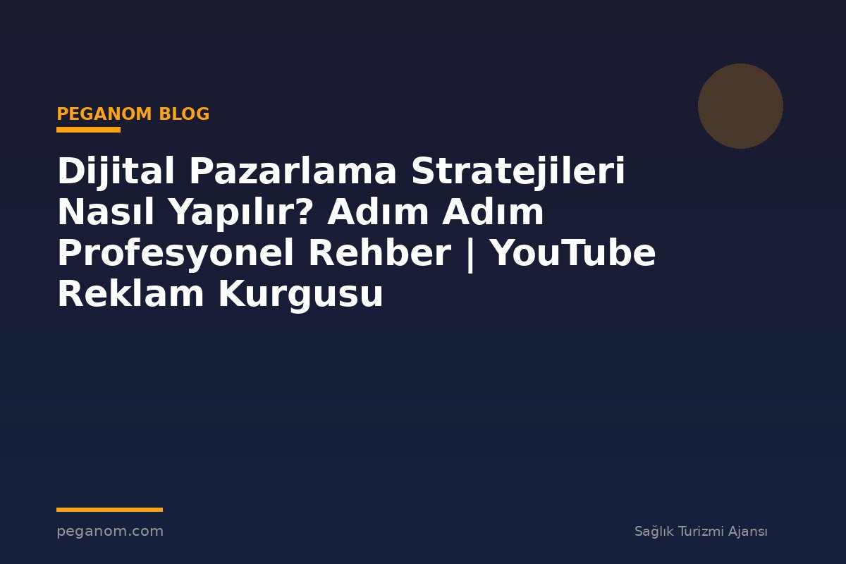 Dijital Pazarlama Stratejileri Nasıl Yapılır? Adım Adım Profesyonel Rehber | YouTube Reklam Kurgusu