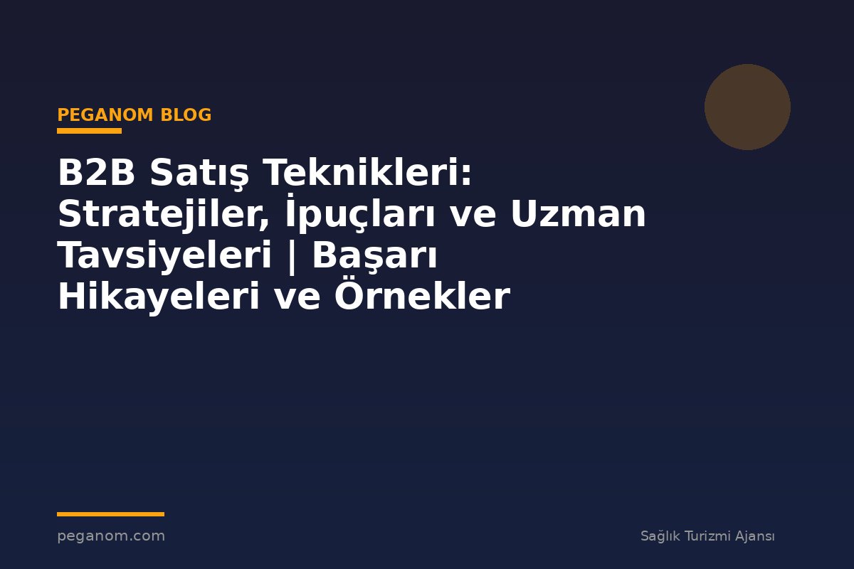 B2B Satış Teknikleri: Stratejiler, İpuçları ve Uzman Tavsiyeleri | Başarı Hikayeleri ve Örnekler