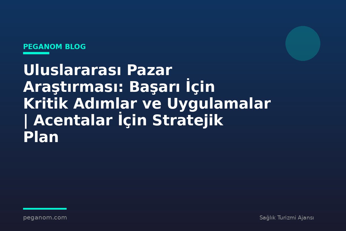 Uluslararası Pazar Araştırması: Başarı İçin Kritik Adımlar ve Uygulamalar | Acentalar İçin Stratejik Plan
