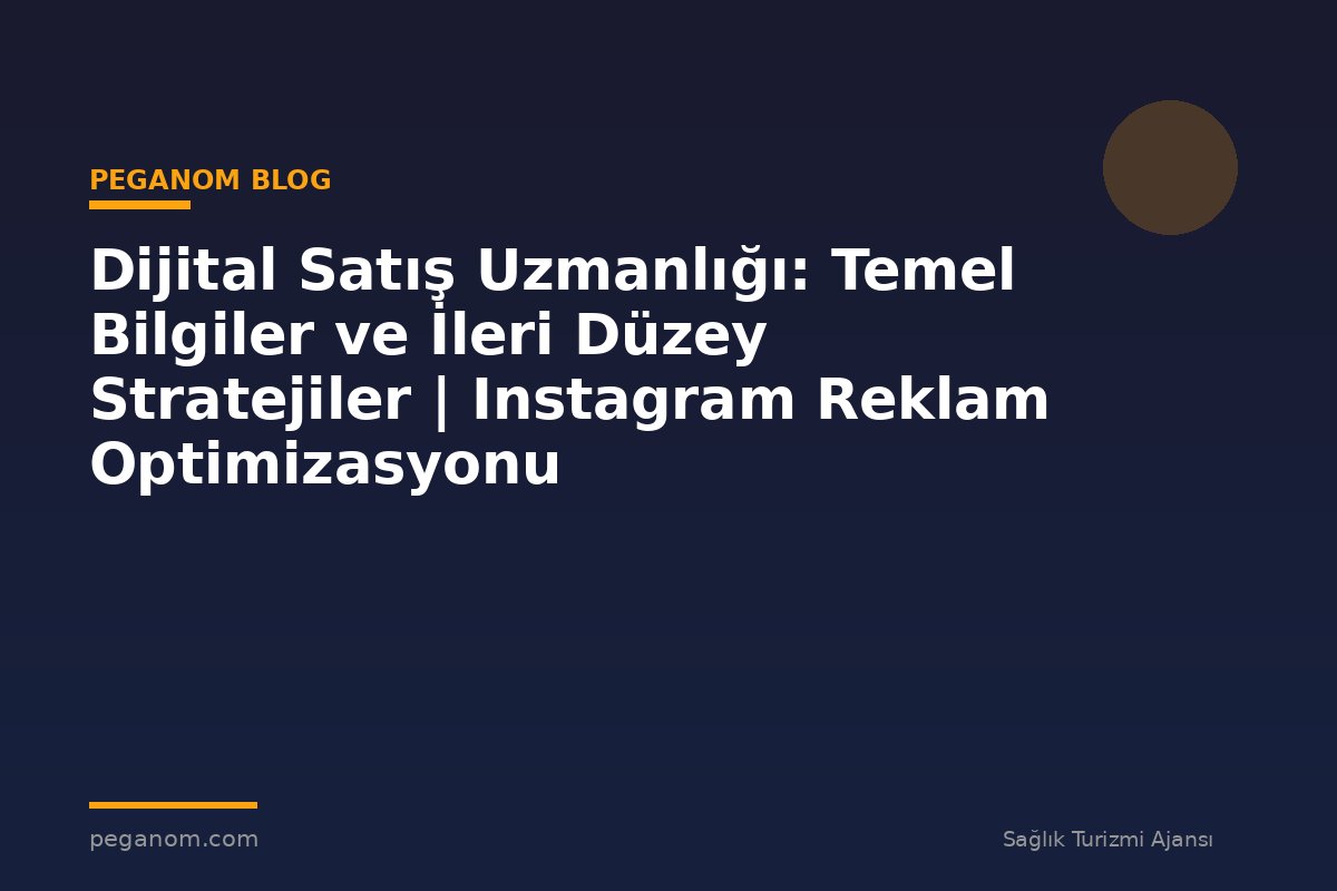 Dijital Satış Uzmanlığı: Temel Bilgiler ve İleri Düzey Stratejiler | Instagram Reklam Optimizasyonu