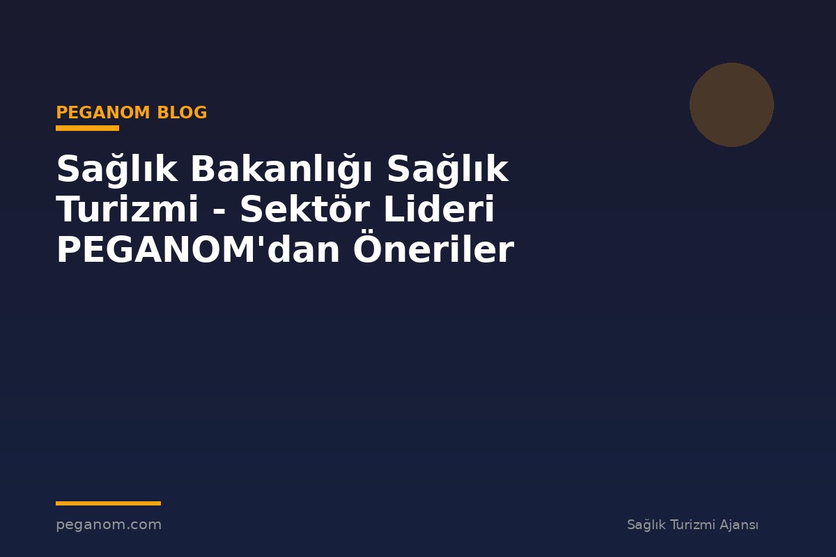 Sağlık Bakanlığı Sağlık Turizmi - Sektör Lideri PEGANOM'dan Öneriler