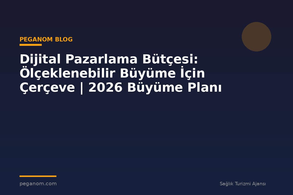 Dijital Pazarlama Bütçesi: Ölçeklenebilir Büyüme İçin Çerçeve | 2026 Büyüme Planı