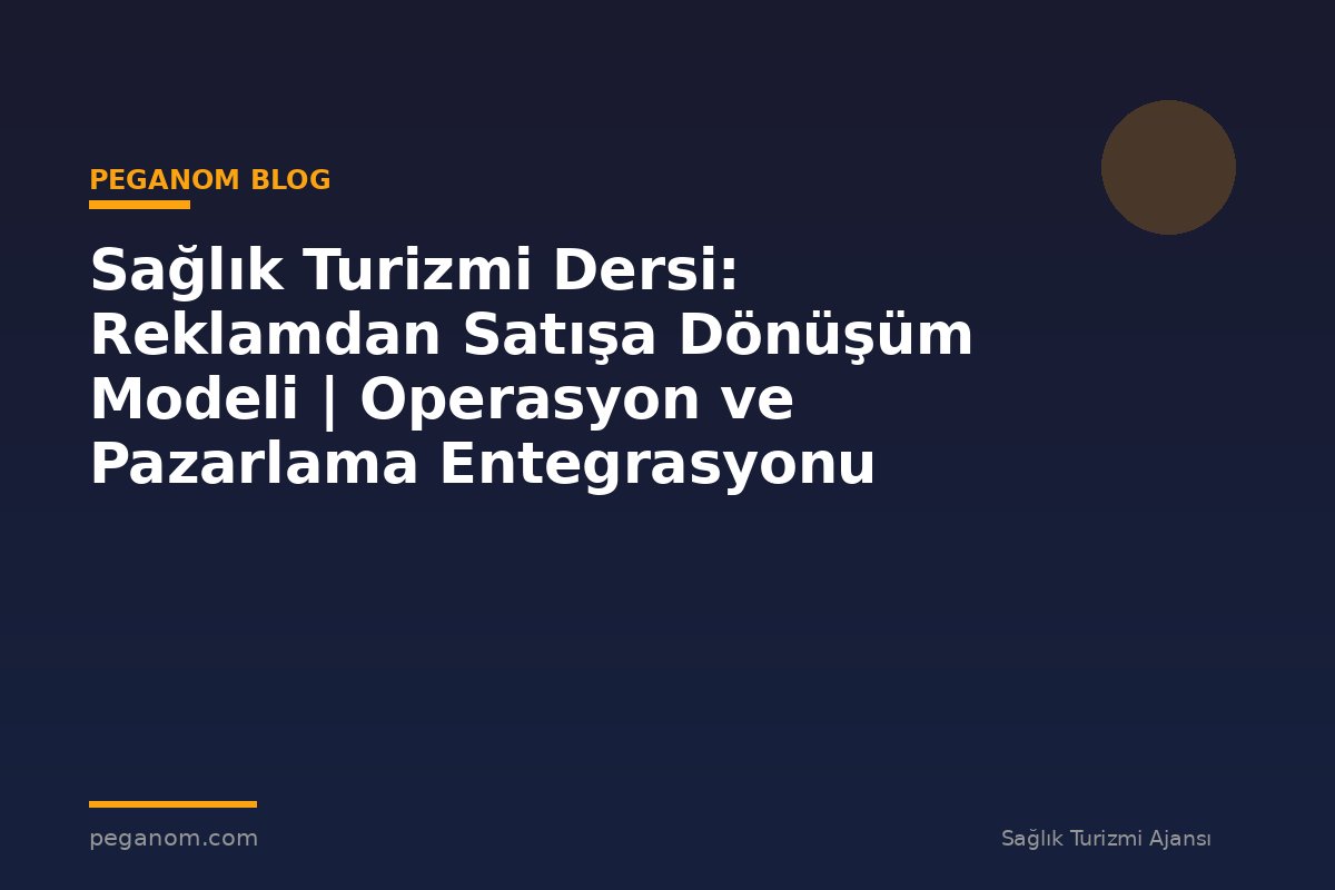 Sağlık Turizmi Dersi: Reklamdan Satışa Dönüşüm Modeli | Operasyon ve Pazarlama Entegrasyonu
