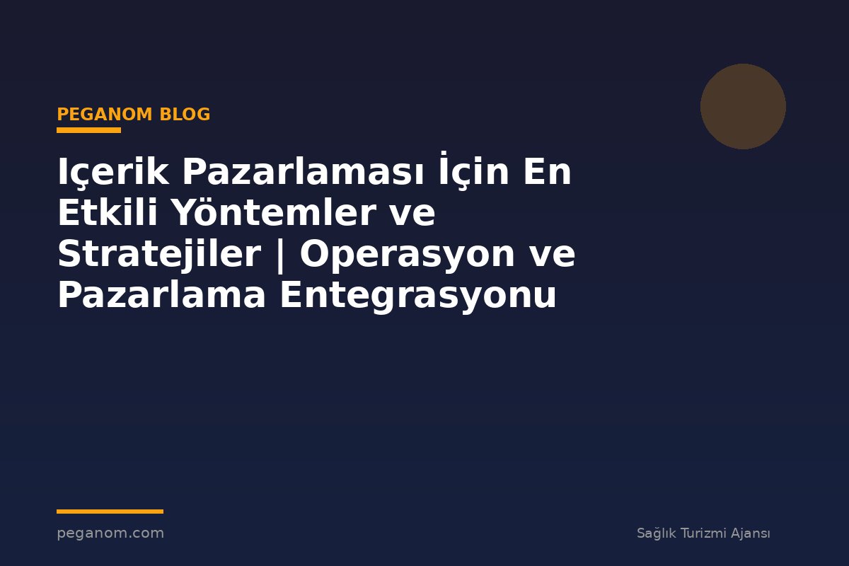 Içerik Pazarlaması İçin En Etkili Yöntemler ve Stratejiler | Operasyon ve Pazarlama Entegrasyonu