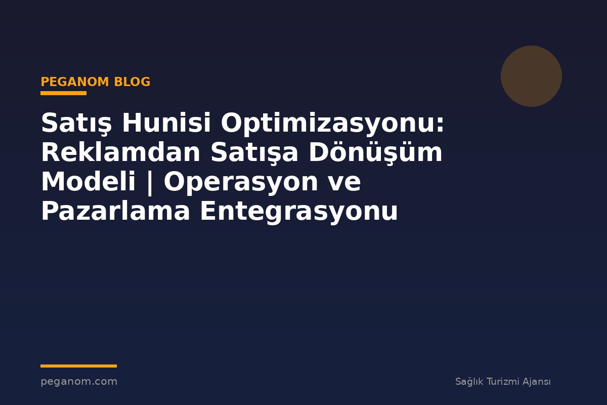 Satış Hunisi Optimizasyonu: Reklamdan Satışa Dönüşüm Modeli | Operasyon ve Pazarlama Entegrasyonu
