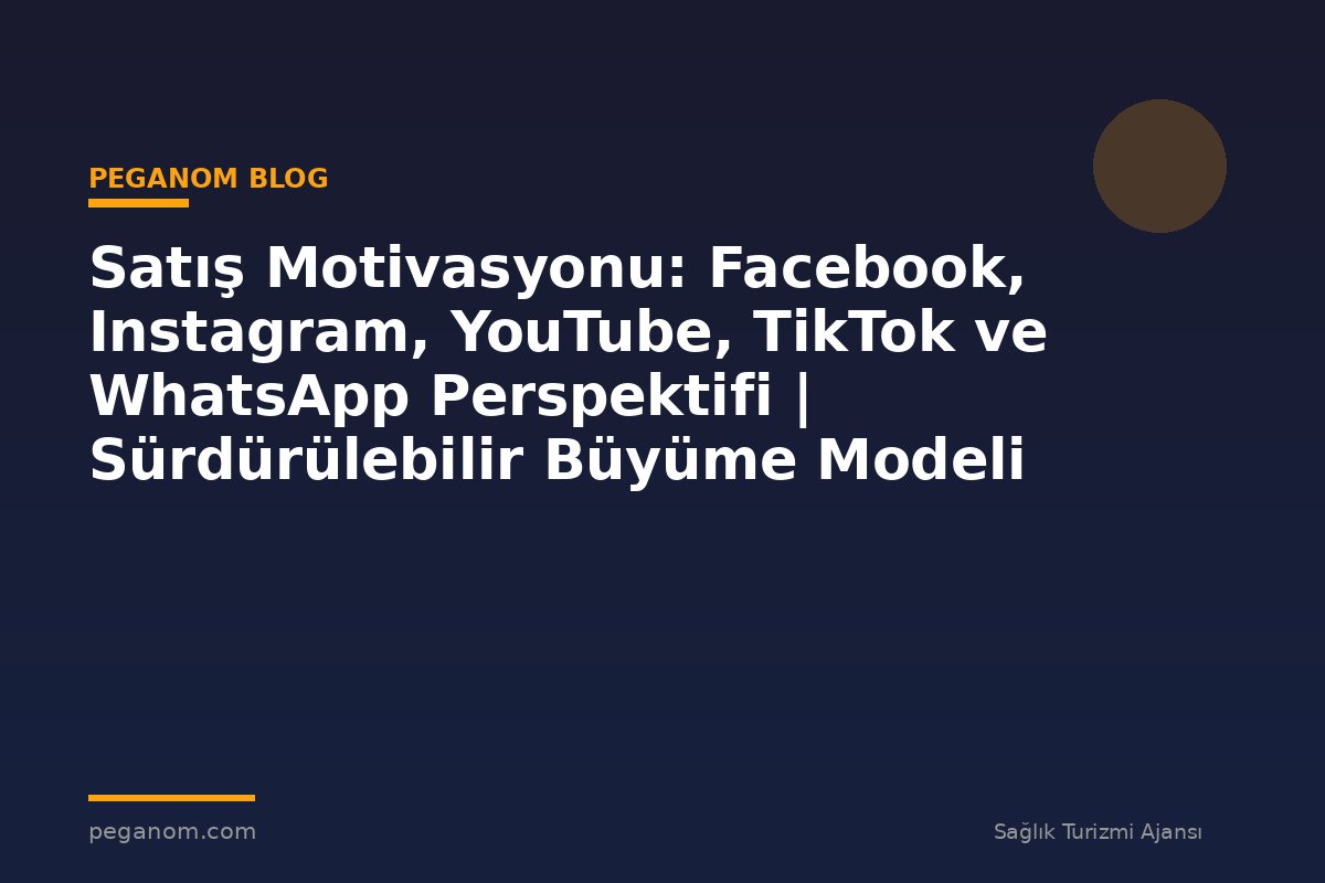 Satış Motivasyonu: Facebook, Instagram, YouTube, TikTok ve WhatsApp Perspektifi | Sürdürülebilir Büyüme Modeli