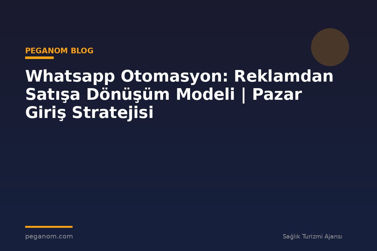 Whatsapp Otomasyon: Reklamdan Satışa Dönüşüm Modeli | Pazar Giriş Stratejisi