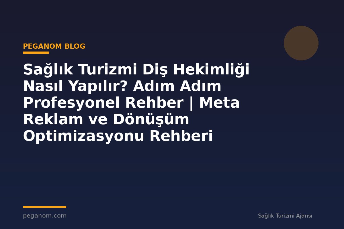 Sağlık Turizmi Diş Hekimliği Nasıl Yapılır? Adım Adım Profesyonel Rehber | Meta Reklam ve Dönüşüm Optimizasyonu Rehberi