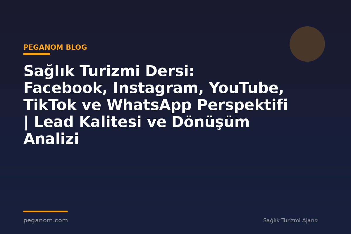 Sağlık Turizmi Dersi: Facebook, Instagram, YouTube, TikTok ve WhatsApp Perspektifi | Lead Kalitesi ve Dönüşüm Analizi
