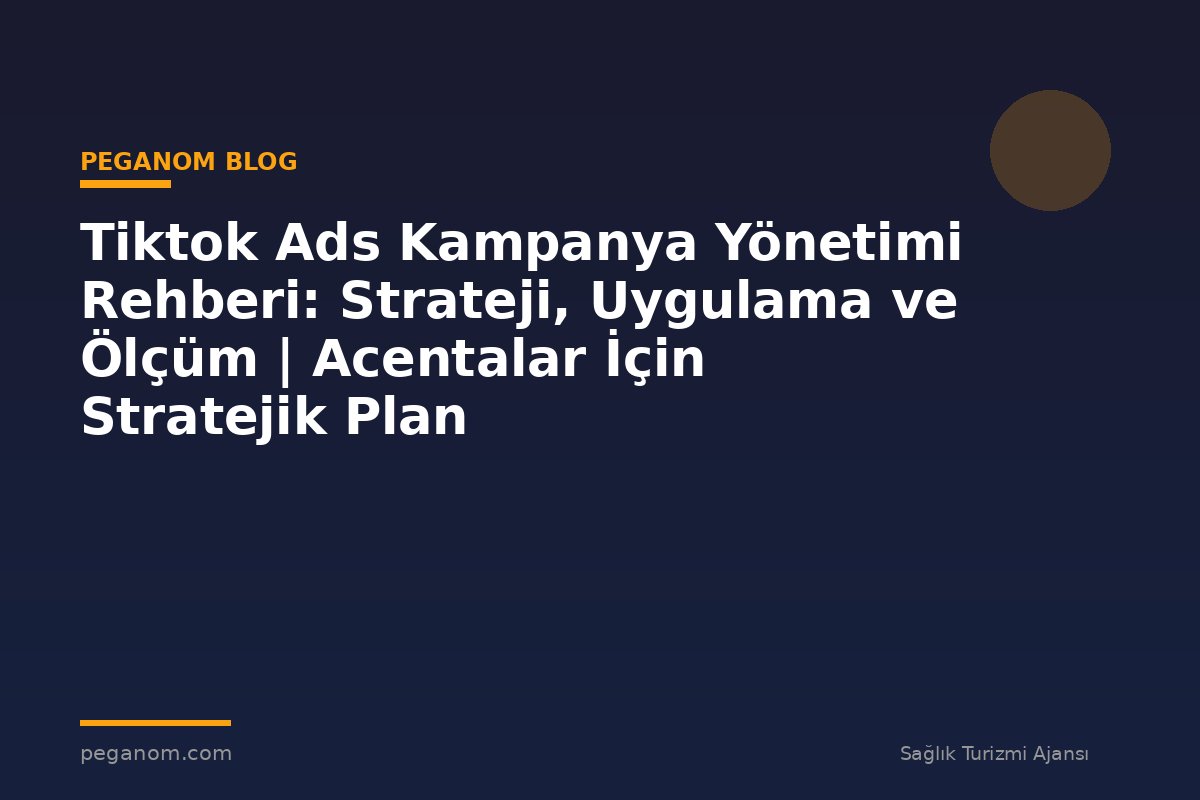 Tiktok Ads Kampanya Yönetimi Rehberi: Strateji, Uygulama ve Ölçüm | Acentalar İçin Stratejik Plan
