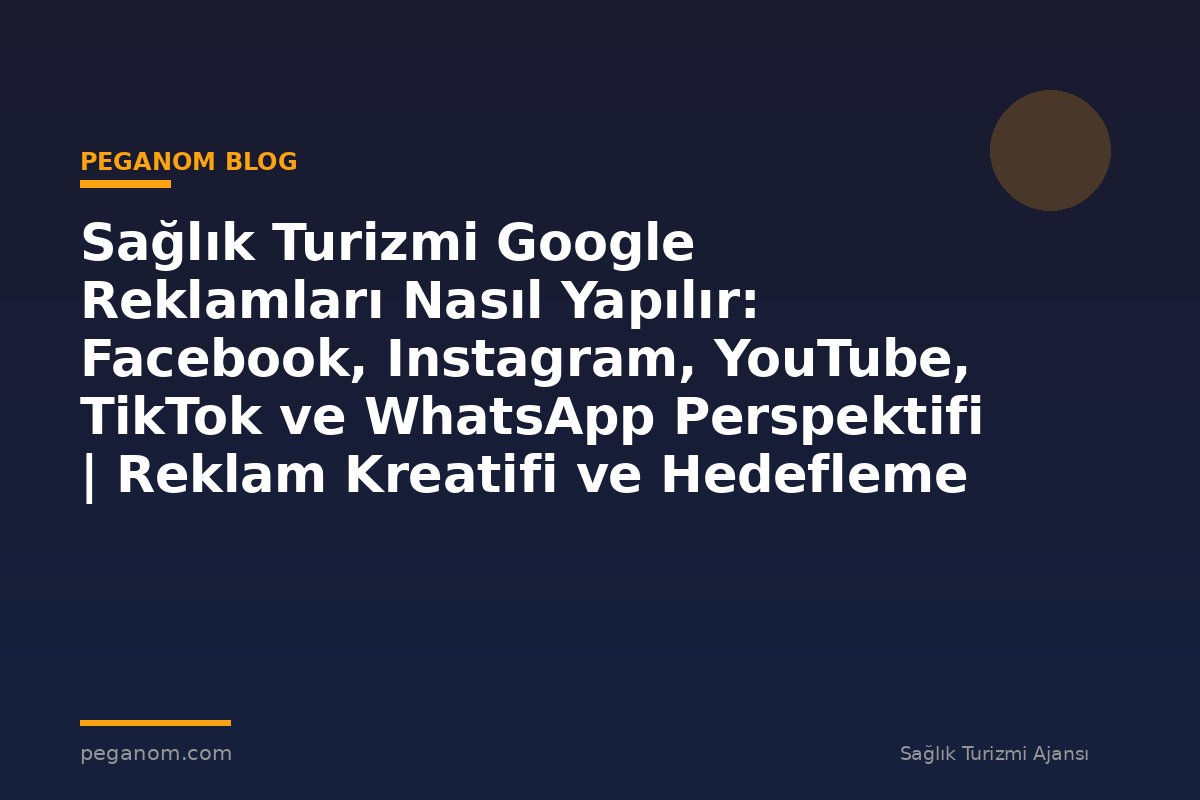 Sağlık Turizmi Google Reklamları Nasıl Yapılır: Facebook, Instagram, YouTube, TikTok ve WhatsApp Perspektifi | Reklam Kreatifi ve Hedefleme Rehberi