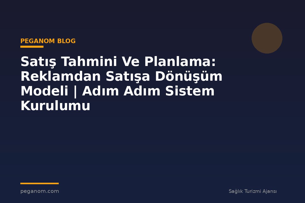 Satış Tahmini Ve Planlama: Reklamdan Satışa Dönüşüm Modeli | Adım Adım Sistem Kurulumu