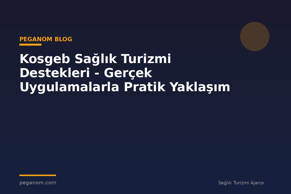 Kosgeb Sağlık Turizmi Destekleri - Gerçek Uygulamalarla Pratik Yaklaşım
