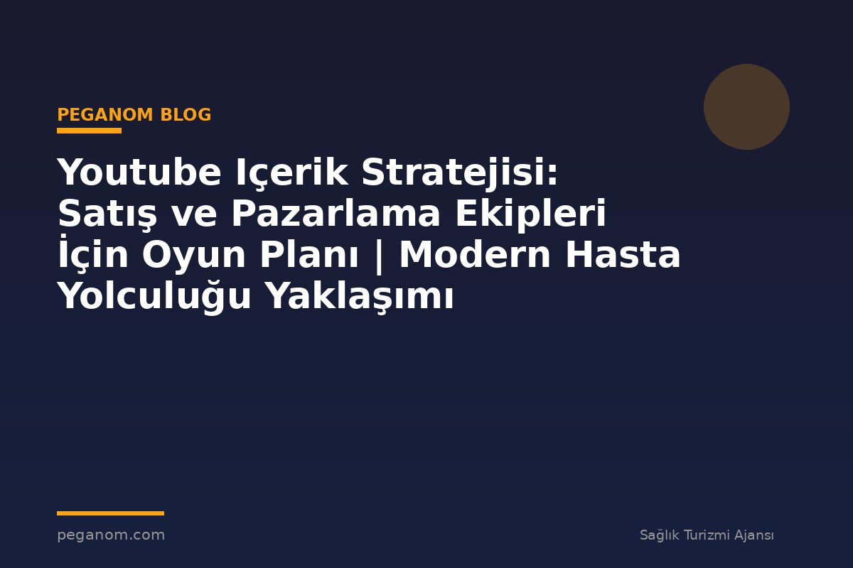 Youtube Içerik Stratejisi: Satış ve Pazarlama Ekipleri İçin Oyun Planı | Modern Hasta Yolculuğu Yaklaşımı