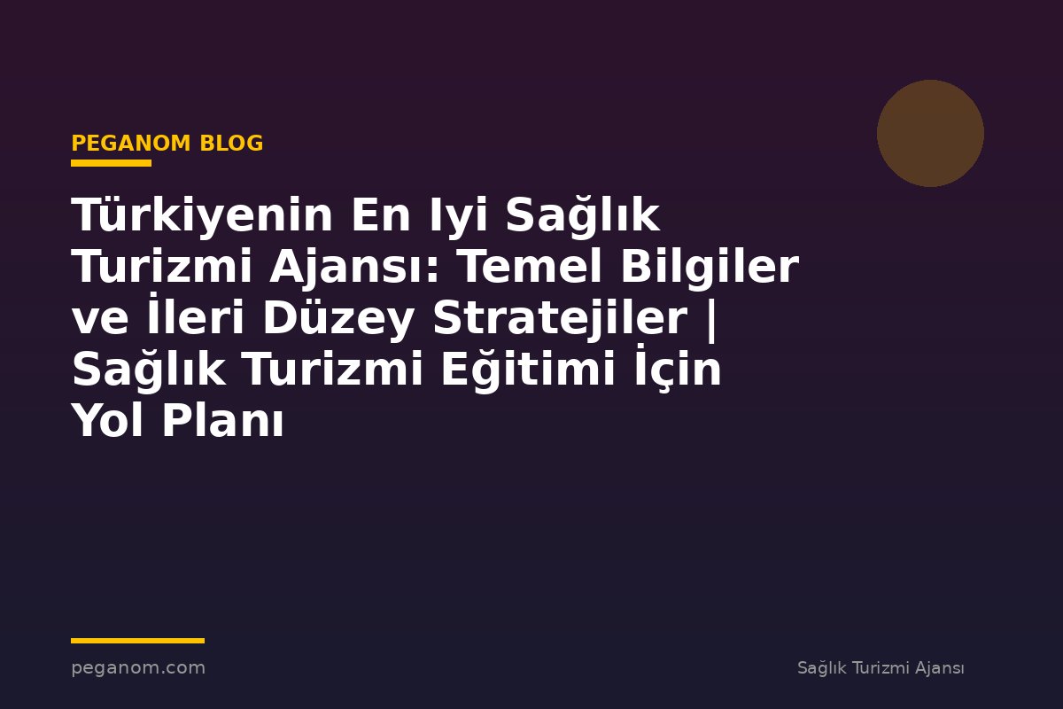 Türkiyenin En Iyi Sağlık Turizmi Ajansı: Temel Bilgiler ve İleri Düzey Stratejiler | Sağlık Turizmi Eğitimi İçin Yol Planı