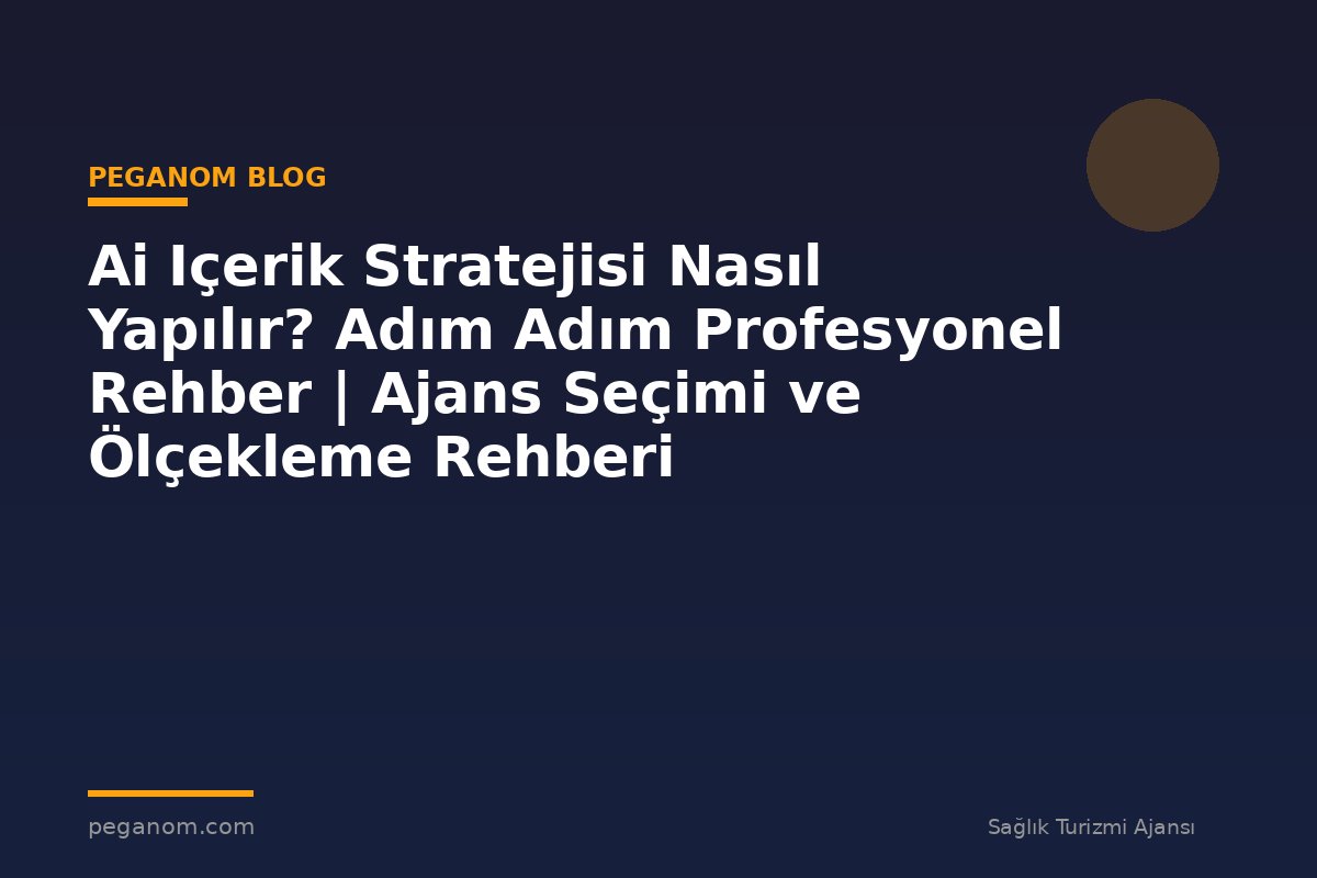Ai Içerik Stratejisi Nasıl Yapılır? Adım Adım Profesyonel Rehber | Ajans Seçimi ve Ölçekleme Rehberi
