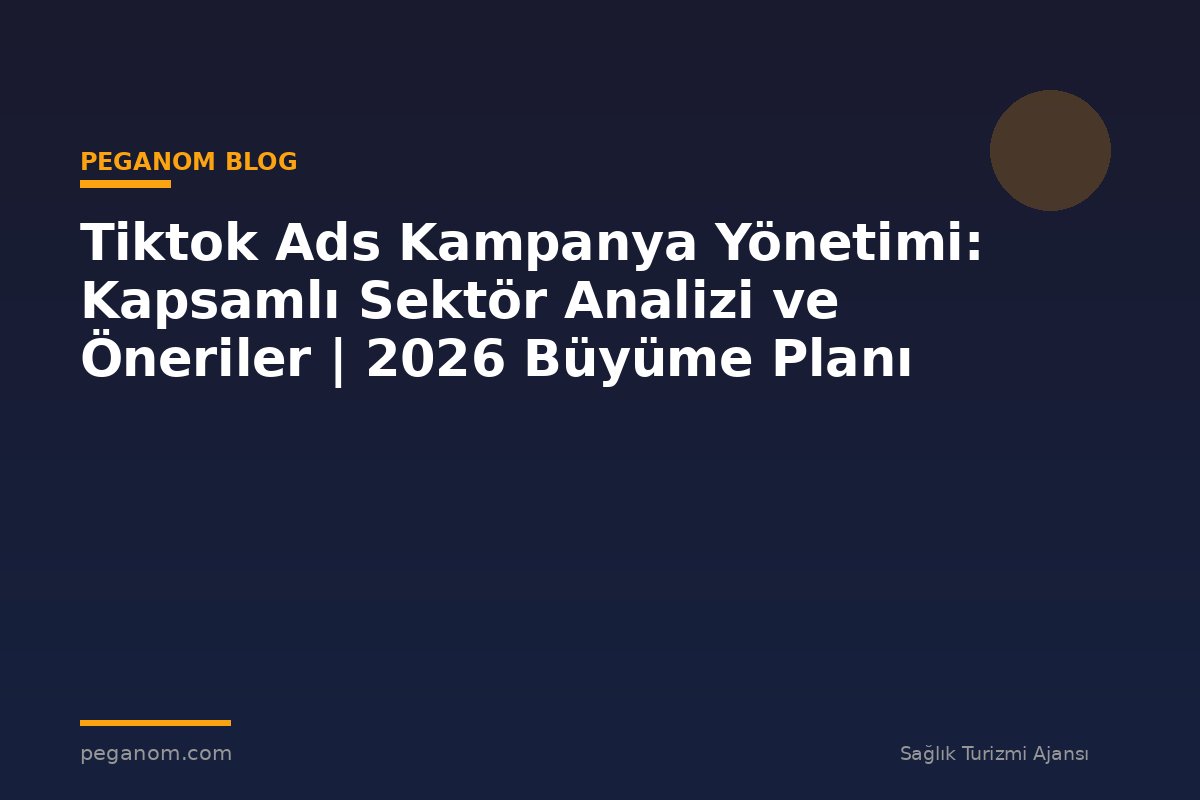 Tiktok Ads Kampanya Yönetimi: Kapsamlı Sektör Analizi ve Öneriler | 2026 Büyüme Planı