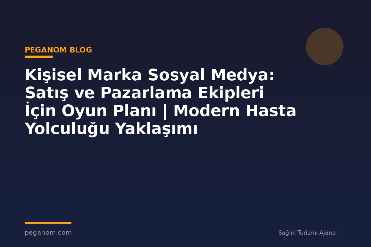 Kişisel Marka Sosyal Medya: Satış ve Pazarlama Ekipleri İçin Oyun Planı | Modern Hasta Yolculuğu Yaklaşımı