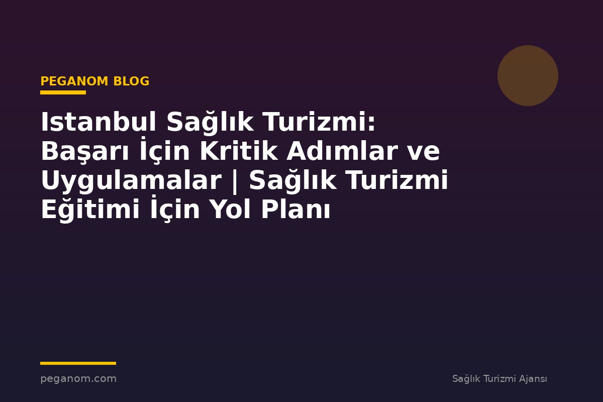 Istanbul Sağlık Turizmi: Başarı İçin Kritik Adımlar ve Uygulamalar | Sağlık Turizmi Eğitimi İçin Yol Planı